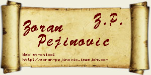 Zoran Pejinović vizit kartica